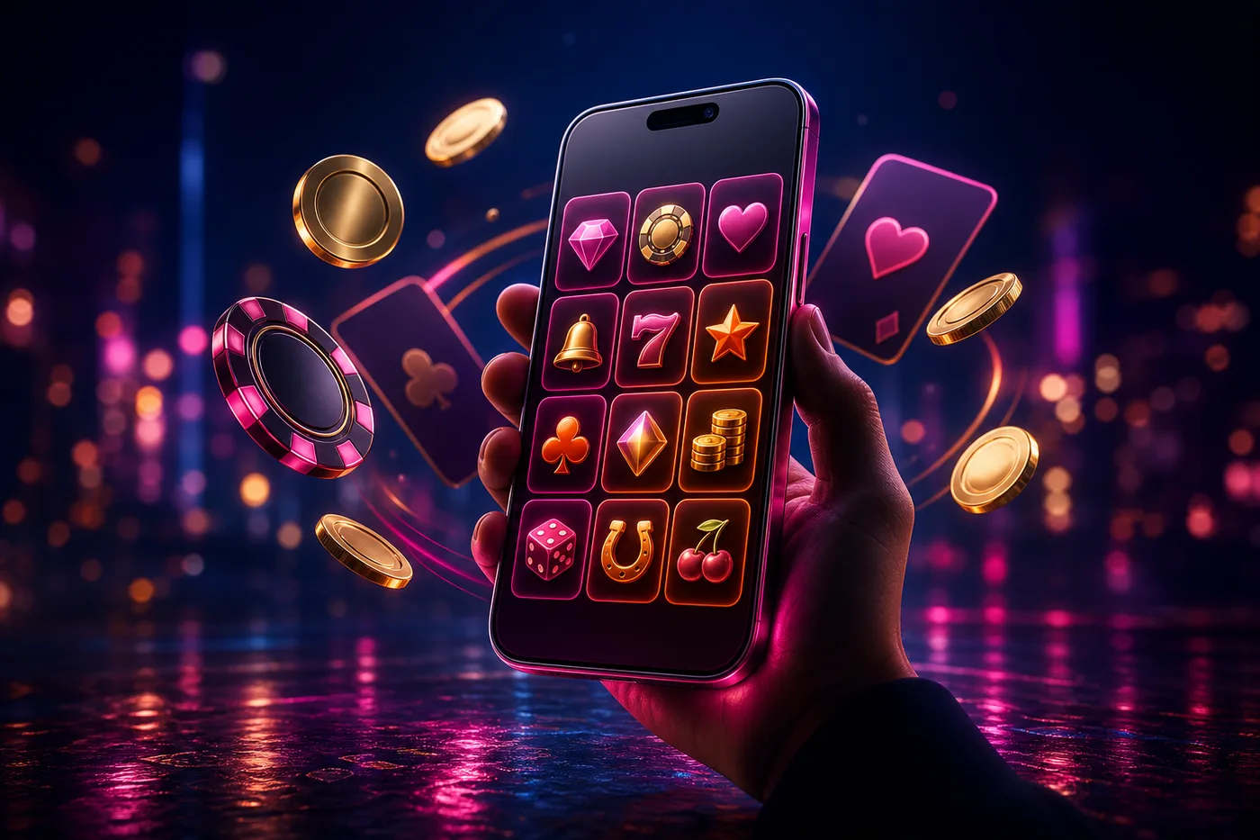 Mobiltelefon med lyllo casino lobbyn öppen
